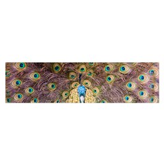 Bird Peacock Feather Satin Scarf (oblong)