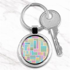 Color Blocks Abstract Background Key Chain (round) by HermanTelo