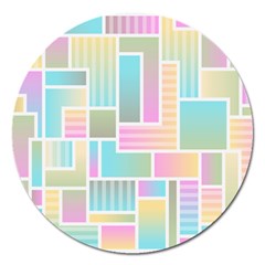 Color Blocks Abstract Background Magnet 5  (round) by HermanTelo