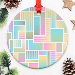 Color Blocks Abstract Background Round Ornament (two Sides)