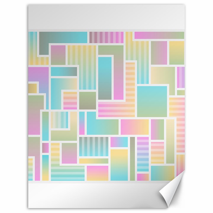 Color Blocks Abstract Background Canvas 12  x 16 