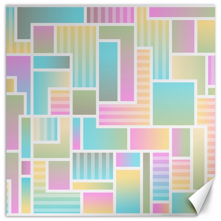 Color Blocks Abstract Background Canvas 16  x 16 