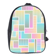 Color Blocks Abstract Background School Bag (large)