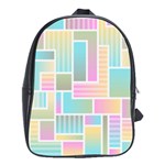 Color Blocks Abstract Background School Bag (Large) Front