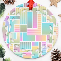 Color Blocks Abstract Background Ornament (round Filigree)