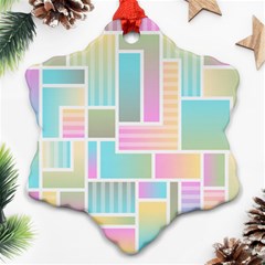 Color Blocks Abstract Background Ornament (snowflake)