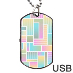 Color Blocks Abstract Background Dog Tag Usb Flash (two Sides)