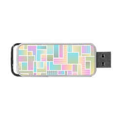 Color Blocks Abstract Background Portable Usb Flash (one Side)