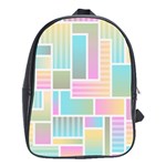 Color Blocks Abstract Background School Bag (XL) Front