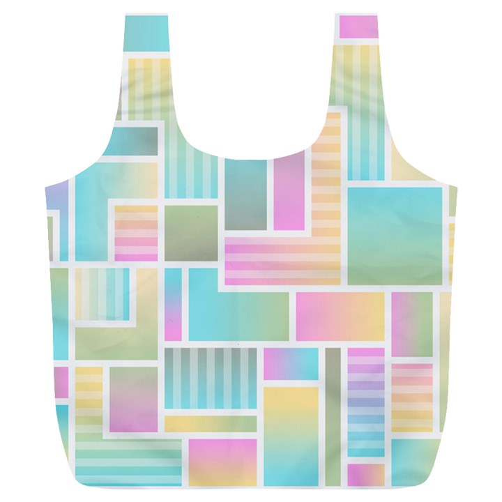 Color Blocks Abstract Background Full Print Recycle Bag (XL)