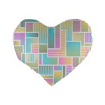 Color Blocks Abstract Background Standard 16  Premium Flano Heart Shape Cushions Back