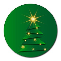 Christmas Tree Green Round Mousepads by HermanTelo