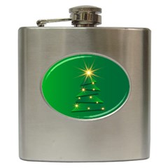 Christmas Tree Green Hip Flask (6 Oz) by HermanTelo