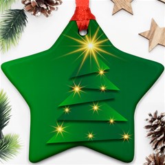 Christmas Tree Green Star Ornament (two Sides)