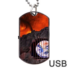 Earth Day Dog Tag Usb Flash (one Side)