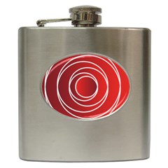 Circles Red Hip Flask (6 Oz)