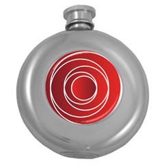 Circles Red Round Hip Flask (5 Oz)