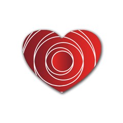 Circles Red Heart Coaster (4 Pack) 