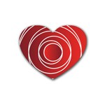 Circles Red Heart Coaster (4 pack)  Front