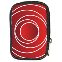 Circles Red Compact Camera Leather Case