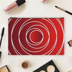 Circles Red Cosmetic Bag (large) by HermanTelo