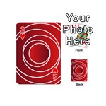 Circles Red Playing Cards Double Sided (Mini) Front - Heart2