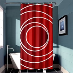 Circles Red Shower Curtain 36  X 72  (stall) 