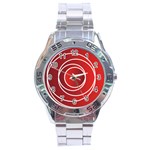 Circles Red Stainless Steel Analogue Watch Front