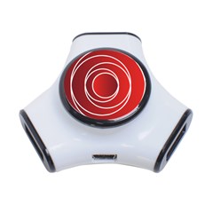 Circles Red 3-port Usb Hub