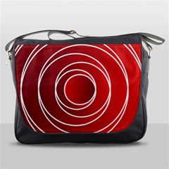 Circles Red Messenger Bag