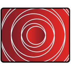 Circles Red Double Sided Fleece Blanket (medium) 