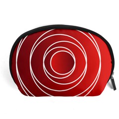 Circles Red Accessory Pouch (large)