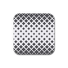 Concentric Plaid Rubber Square Coaster (4 Pack)  by HermanTelo