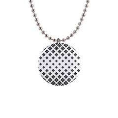 Concentric Plaid 1  Button Necklace