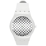 Concentric Plaid Round Plastic Sport Watch (M) Front