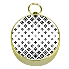 Concentric Plaid Gold Compasses