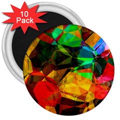 Color Abstract Polygon 3  Magnets (10 Pack)  by HermanTelo