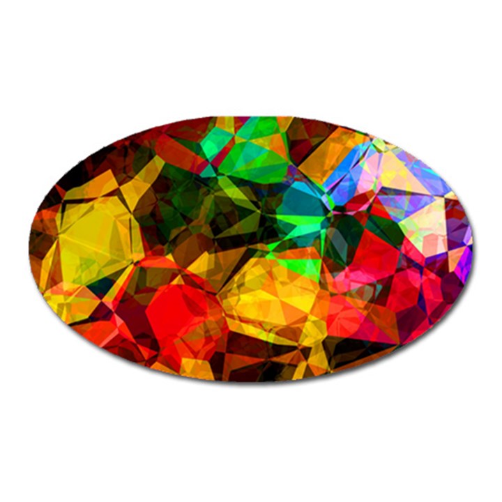 Color Abstract Polygon Oval Magnet