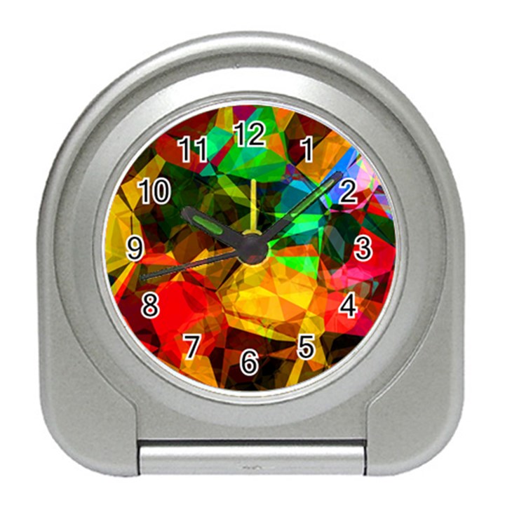 Color Abstract Polygon Travel Alarm Clock