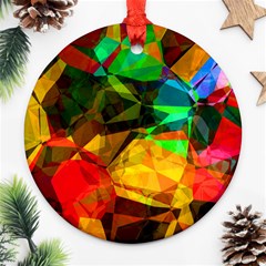 Color Abstract Polygon Round Ornament (two Sides) by HermanTelo