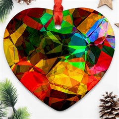 Color Abstract Polygon Heart Ornament (two Sides)