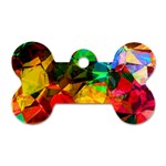 Color Abstract Polygon Dog Tag Bone (Two Sides) Front