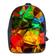 Color Abstract Polygon School Bag (large)