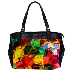 Color Abstract Polygon Oversize Office Handbag (2 Sides) by HermanTelo