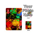 Color Abstract Polygon Playing Cards Double Sided (Mini) Front - Heart3