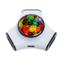 Color Abstract Polygon 3-port Usb Hub