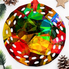 Color Abstract Polygon Round Filigree Ornament (two Sides)