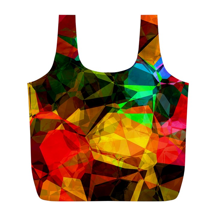 Color Abstract Polygon Full Print Recycle Bag (L)