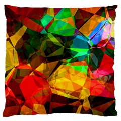 Color Abstract Polygon Large Flano Cushion Case (one Side) by HermanTelo