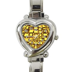 Cubes Grid Geometric 3d Square Heart Italian Charm Watch